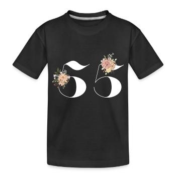 Blumen zum 55-jährigen Jubiläum (Geschenk von 55 Jahren) - Kinder Premium Bio T-Shirt - Schwarz - Vorne