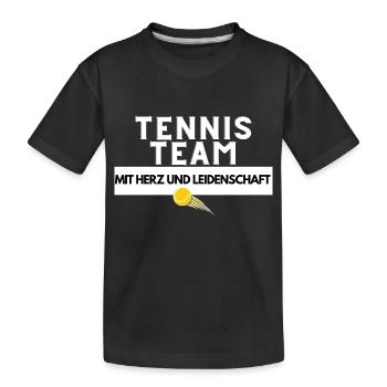 Tennis Team - Kinder Premium Bio T-Shirt - Schwarz - Vorne