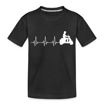 Roller Fahrer Roller Motorrad Herzschlag - Kinder Premium Bio T-Shirt - Schwarz - Vorne