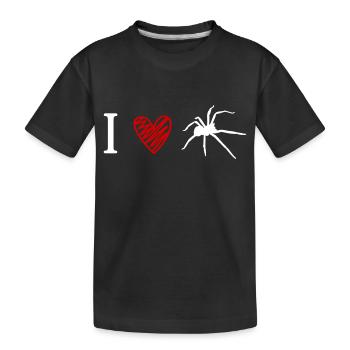 Araignée Animal J’adore la tarentule d’araignée - T-shirt bio Premium Enfant - noir - Devant