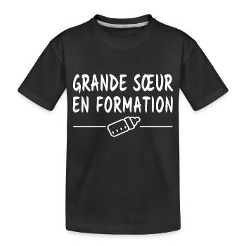 grande sœur en formation / future grande sœur - T-shirt bio Premium Enfant - noir - Devant