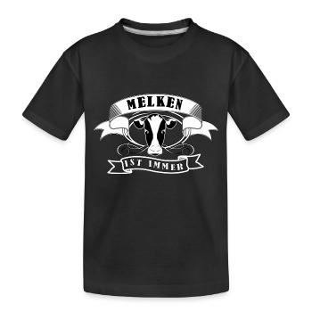Melken ist immer - Kinder Premium Bio T-Shirt - Schwarz - Vorne