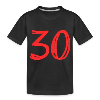 30 JAHRE. 30-JÄHRIGES JUBILÄUM. GEBURTSTAG 30 JAHRE. 30 - Kinder Premium Bio T-Shirt - Schwarz - Vorne
