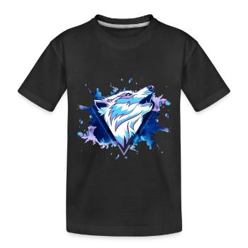 Wolf Wolfskopf Raubtier Splash Grunge Kunst - Kinder Premium Bio T-Shirt - Schwarz - Vorne