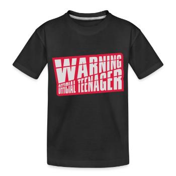 avertissement citation officielle d’adolescent - T-shirt bio Premium Enfant - noir - Devant