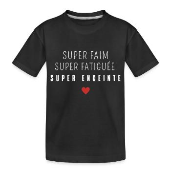 Super faim super fatiguée super enceinte - T-shirt bio Premium Enfant - noir - Devant