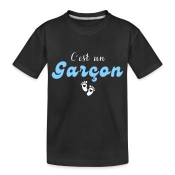 C'est un garçon-annonce grossesse - T-shirt bio Premium Enfant - noir - Devant