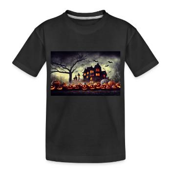 Paysage d’Halloween - T-shirt bio Premium Enfant - noir - Devant