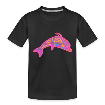 Kultur der Inkas, Delfinsymbol - Kinder Premium Bio T-Shirt - Schwarz - Vorne