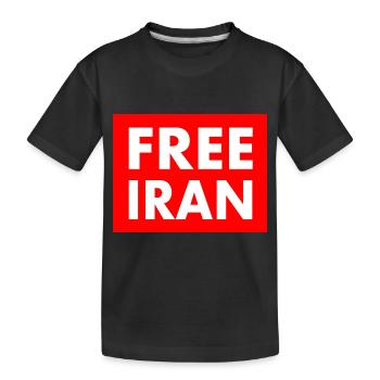 Free iran - Kids' Premium Organic T-Shirt - black - Front