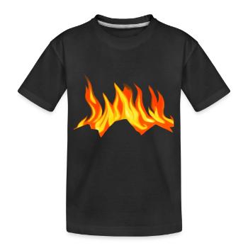 Lagerfeuer Camping Natur Wald Feuer draußen Zelt 4 - Kinder Premium Bio T-Shirt - Schwarz - Vorne