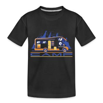 Camping Wohnmobil Vintage im Wohnwagen Caravan - Kinder Premium Bio T-Shirt - Schwarz - Vorne