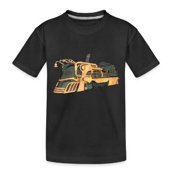 Locomotive à vapeur Steampunk - T-shirt bio Premium Enfant - noir - Devant