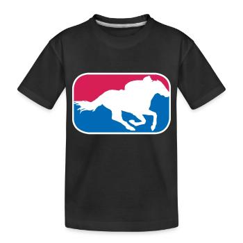Rennpferd reiten Reitsport Pferde lustige Geschenk - Kinder Premium Bio T-Shirt - Schwarz - Vorne