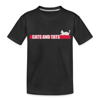 cats and tats Zitat - Kinder Premium Bio T-Shirt - Schwarz - Vorne