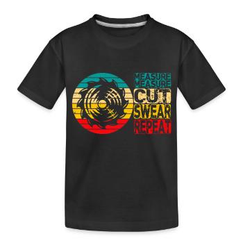 Mesure Coupe Jurer Répéter Charpentier - T-shirt bio Premium Enfant - noir - Devant