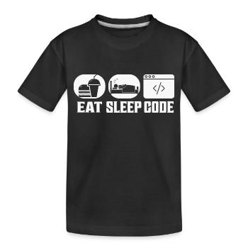 Eat Sleep Code Software Coding - Kinder Premium Bio T-Shirt - Schwarz - Vorne