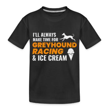 Greyhound Racing Eiscreme Hund Haustier Rennen Tier - Kinder Premium Bio T-Shirt - Schwarz - Vorne