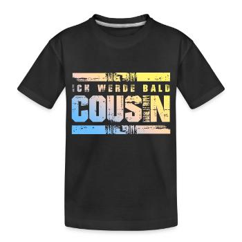 Ich werde Bald Cousin - Kinder Premium Bio T-Shirt - Schwarz - Vorne
