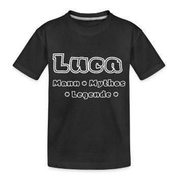 Luca - Mann, Mythos, Legende - Kinder Premium Bio T-Shirt - Schwarz - Vorne