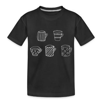 Teetassen Becher - Kinder Premium Bio T-Shirt - Schwarz - Vorne