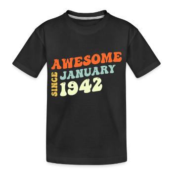 Groovy 81 Jahre alt Awesome seit Januar 1942 - Kinder Premium Bio T-Shirt - Schwarz - Vorne