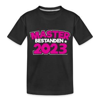 Master 2023 Abschluss Promotion Sponsion Uni - Kinder Premium Bio T-Shirt - Schwarz - Vorne