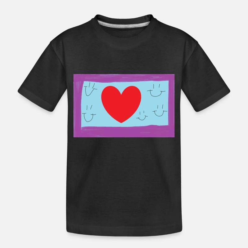herz - Kinder Premium Bio T-Shirt - Schwarz