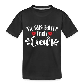 Du lässt mein Herz schlagen - Kinder Premium Bio T-Shirt - Schwarz - Vorne