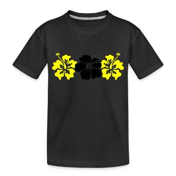 Hibiscus Flowers - Kids' Premium Organic T-Shirt - black - Front