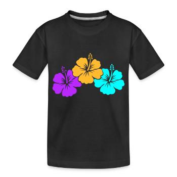 hibiscus - Kids' Premium Organic T-Shirt - black - Front