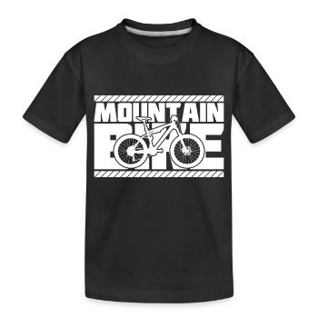 Mountainbike - Kinder Premium Bio T-Shirt - Schwarz - Vorne