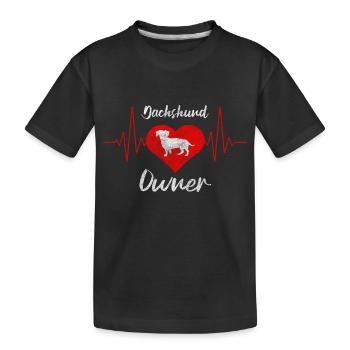 Dog wire-haired dachshund hunting dog - Kids' Premium Organic T-Shirt - black - Front