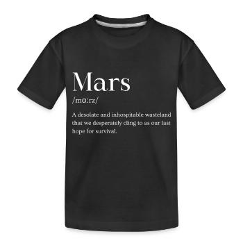 Planète Mars Astronomie Dicton - T-shirt bio Premium Enfant - noir - Devant