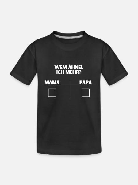 Wem ähnel ich mehr | Shirt, Geschenkidee - Kinder Premium Bio T-Shirt - Schwarz