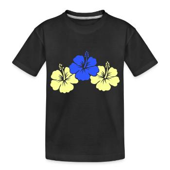 Hibiscus Flowers - Kids' Premium Organic T-Shirt - black - Front