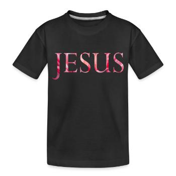 Jesus Blüte - Kinder Premium Bio T-Shirt - Schwarz - Vorne