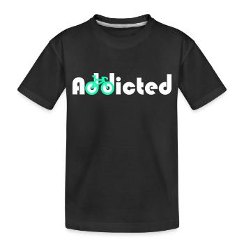 accro au vélo - T-shirt bio Premium Enfant - noir - Devant