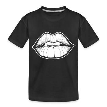Lèvres, bouche, baisers lèvres - T-shirt bio Premium Enfant - noir - Devant