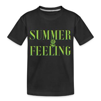 SENSATION D’ÉTÉ avec fleur - T-shirt bio Premium Enfant - noir - Devant