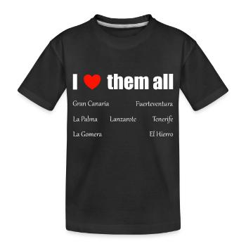 Je les aime tous - Îles Canaries - T-shirt bio Premium Enfant - noir - Devant