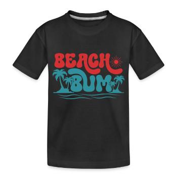 Beach Bum, Summer Sun Holiday Beach Palm Trees Sea - Kids' Premium Organic T-Shirt - black - Front