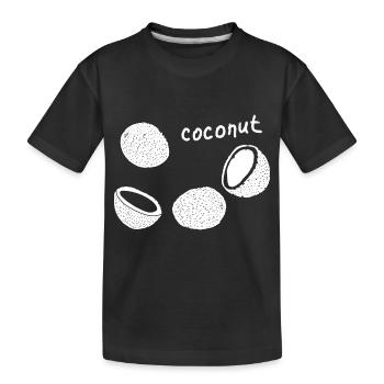 Kokosnuss - Kinder Premium Bio T-Shirt - Schwarz - Vorne