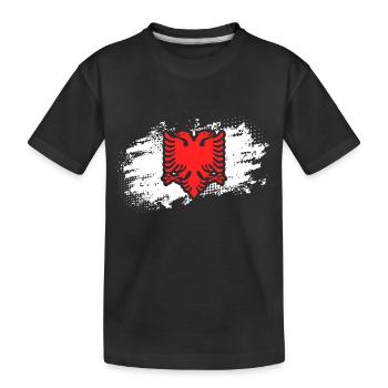 Aigle albanais à deux têtes vintage pour albanais - T-shirt bio Premium Enfant - noir - Devant