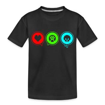 Love, Retro, Death | Druckfarbe frei wählbar! - Kinder Premium Bio T-Shirt - Schwarz - Vorne