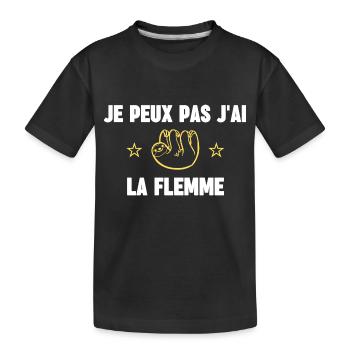 je peux pas j'ai la flemme - T-shirt bio Premium Enfant - noir - Devant