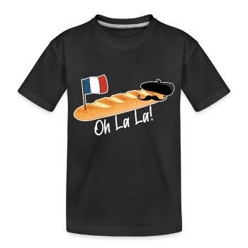 Oh La La - French Baguette - Kids' Premium Organic T-Shirt - black - Front