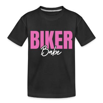 Motocross Motorradfahrerin Bikerin Motorrad - Kinder Premium Bio T-Shirt - Schwarz - Vorne