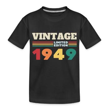 Vintage Limitierte Auflage 1949 - Kinder Premium Bio T-Shirt - Schwarz - Vorne
