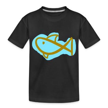 Petit requin stylisé - T-shirt bio Premium Enfant - noir - Devant